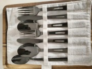 Komplet sztućców turystycznych czarnych 8 szt. w zestawie