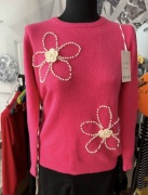 Sweterek perłowe kwiatki S/M