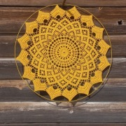 Mandala Serwetka Reliefowa Rękodzieło 3D Bawełna CONCORDIA Żółta 75 cm