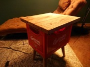 Stolik kawowy/ piwny, 'stare' drewno, rękodzieło, dąb szczotkowany