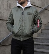 Alpha Industries MA-1 Hooded Kurtka Męska L Oliwkowa Bomber Jacket Military