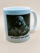 Kubek z gołębiem bez kawy nie latam. Pomysł na prezent. 