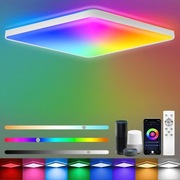 Lampa Sufitowa LED RGB Kwadratowa 24W 2400 lm Pilot Aplikacja Wifi Alexa