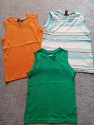 3 bluzki bez rękawów 