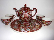 Porcelanowy Serwis do Herbaty Emalia Komórkowa Cloisonné .Chiny