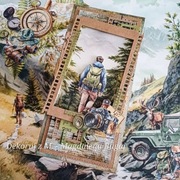 Kartka, ręcznie robiona, urodziny, imieniny, męska