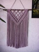 Makrama wisząca ozdoba boho brudny róż prezent dekoracja na ścianę upominek