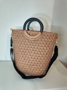 Handmade Torba Honey Beżowa z czarnymi dodatkami 