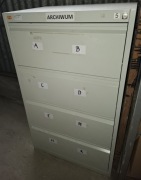 Szafa kartotekowa metalowa 4 szuflady na teczki wiszące, używana