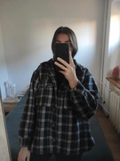 Czarna koszula w kratę - kurtka M L