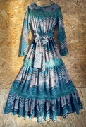 BY O LA LA Glam Sukienka z koronką i falbanami maxi S / M 36 / 38