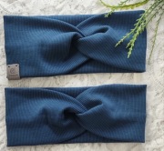 Opaska przeplatana prążek kolor denim 