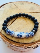Bransoletka damska wyjątkowa z ceramiki i kamieni na prezent amulet 