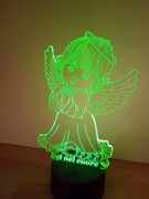Anioł. Lampka LED z pilotem. Personalizacja. 16 kolorów
