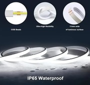 Neonowa taśma LED USB z trzyprzyciskowym przełącznikiem, 5V, 2m, 4000K