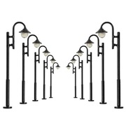 Latarnie LED 5cm HO 1:87 Ciepła Biel 10 szt Lampy Uliczne do Makiety LYM29