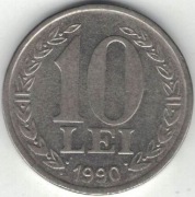 Rumunia 10 lei lejów 1990 - 23,1 mm - nr 1