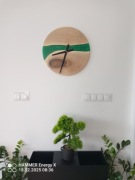 Zegar z drewna i żywicy 50 cm