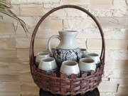 Ceramiczna Karafka + 8 Kufli + Koszyk A30 