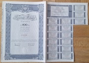 1934 Warszawa, Bank Polski, 1 Akcja 100złotych na okaziciela