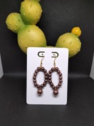 Kolczyki brąz perełki 