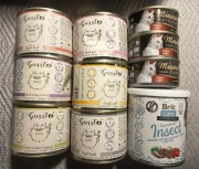 Zestaw mokrych karm dla kota 9 puszek + przysmaki dla kota