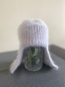 Puszysta, ciepła czapka z uszkami