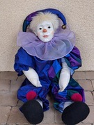 Stara  duża kolekcjonerska figurka Klaun /60cm