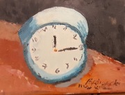 ZEGAR. OBRAZ NAMALOWANY NA PŁÓTNIE. FARBY OLEJNE.