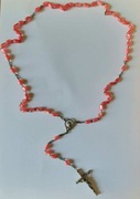 Stary różowy różaniec / naszyjnik | vintage, retro