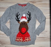 304* Świąteczny sweter renifer Rudolf 8/9 lat_ 128/134 cm