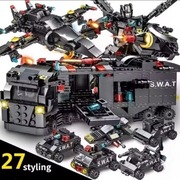 Klocki konstrukcyjne zestaw klocków policja robot samolot 