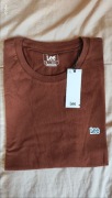 Lee brązowy t-shirt patch logo rozm XL 