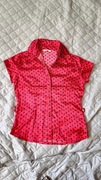 Czerwona w grochy, na guziki L, XL