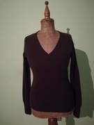 H&M, brązowy sweter z dekoldem M/L, nowy 