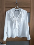 Zara * elegancka biała bluzka koszula z długim rękawem * XS S M