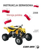 INSTRUKCJA SERWISOWA CAN AM DS 450 X 2008r KSIAZKA NAPRAW KODY ECU j.POLSKI