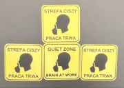 Tabliczka inoformacyjna 10cm x 10cm STREFA CISZYQUIET ZONE - personalizacja