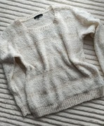 Kremowy sweter z cekinami New Look s 