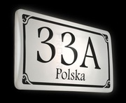 Dekoracyjny numer domu LED PODŚWIETLANA tabliczka adresowa B budynku 230V