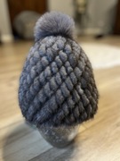 Czapka ciepła z norki i lisa