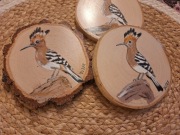 Zestaw 3szt podstawek z drewna-malowane 