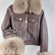 Wyprzedaż Kurtka ramoneska z kożuszkiem rozm  M