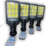 MOCNA LAMPA SOLARNA LED CZUJNIK ZMIERZCHU I RUCHU ULICZNA ZESTAW 4 LAMPY