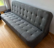 Kanapa rozkladana szara 190x120 cm podwójna