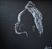 obraz akrylowy tytuł- NIEWIDZIALNA KRULOWA 60x58 cm