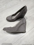 Szare czółenka/buty na koturnie, Jenny Fairy r.35