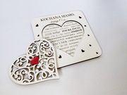 Kartka na Dzień Matki z białej płyty HDF – personalizowana grawer