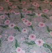 Bawełna 100% róże na szarym in garden 1m