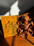 Płaskorzeźba woskowa Murillo + cherubin Niemcy